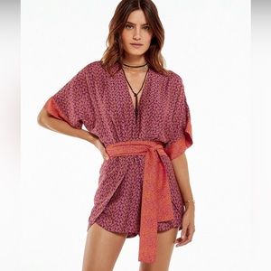 Vix PAULA HERMANNY Plum  Silk Mini Jumper beach cover up NWT